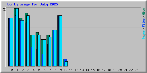 Hourly usage for July 2025