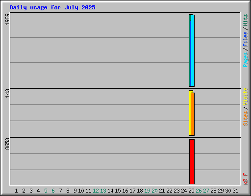 Daily usage for July 2025