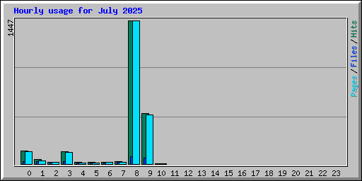 Hourly usage for July 2025