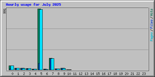Hourly usage for July 2025